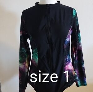 Torrid Active Long Sleeve Rashguard One Piece Swimsuit Black 3 3X Zipper Front